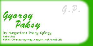 gyorgy paksy business card